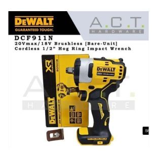 Dewalt DCF911N-B1, 20V Cordless 1/2″ Impact Wrench With Hog Ring Anvil (BARE TOOL), DCF911N